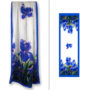 Long, Silk Scarf "Blue Irises" #10