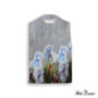 Shoe Bag - White Irises on Grey #107